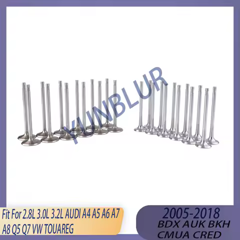 24pcs Engine Intake & Exhaust Valve Kit Fit 2.8 3.0 3.2 L BDX AUK BKH CMUA CRED 05-18 For AUDI A4 A5