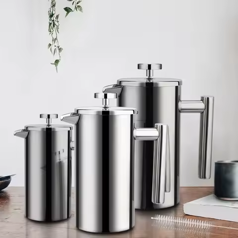 1.5L Coffee Maker French Press Stainless Steel Espresso Coffee Machine French Press Double-Wall Insu