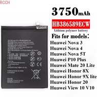Battery HB386589ECW For Huawei Nova 3/ Nova 3i/V10 /Nova 5T/P10 Plus Battery Replacement
