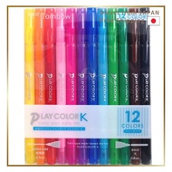Tombow Water-Based Sign Pen 12 Colors Twin Tip 0.8mm & 0.3mm Play Color K GCF-011