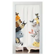Door Curtain and Partition Curtain Fabric Bedroom For Home Kitchen Smoke-Proof Bathroom Cloth Curtain Punch-Free Shade Curtain Hanging Curtain