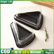 100pcs Cake Box Triangle Container Slice Cake 8 & 6 inches Triangular Mousse Tray baking Packaging