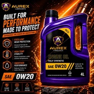 AUREX 0W20 (4 Liter) Fully Synthetic Engine Oil API SQ GF-7A -Proton, Perodua, Honda, Nissan, Toyota