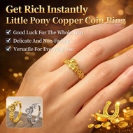 【Trendy Wealth Ring】 Adjustable Coin Jewelry/Horse Charm/Lucky Gift/Money Symbol, Spiritual Accessor
