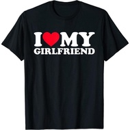 【Cod】 [100% Cotton]I Love My Girlfriend Shirt I Heart My Girlfriend Shirt GF T-Shirt Casual Breathab