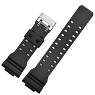 Silicone Strap for Casio G-Shock GA-100/110/140/200/400/700 800 GD-100/110/120 Men Replacement Black Gold Buckle Watch Band 16mm