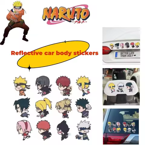 Naruto New Naruto Car Sticker Electric Vehicle Night Warning Sticker Shippuden Itachi Cute Cartoon R