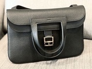 Hermes 愛馬仕 Halzan 31 黑銀金剛色多 Way  五用包手拿包 側背包 肩背包 非柏金包 凱莉包 康康 Lindy Birkin Kelly constance