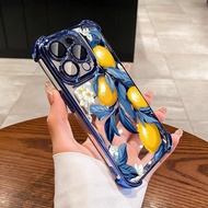 Summer Blue Yellow Lemon Flowers Case Cover For Motorola Edge 70 60 50 Fusion 5G G77 G06 G60 G24 G75