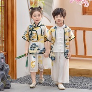 Children Chinese White Chinese Performance Costume Day 6 Little Kindergarten Chinese Tang