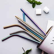 EHONGHONG Colorful 304 Stainless Steel Drinking Straws Reusable Bent Metal Straw High Quality Tube Drinkware Office Bar Party Supplies