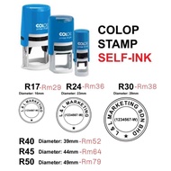 COLOP Round Self-Inking Rubber Stamp COP BULAT R17|R24|R30|R40|R