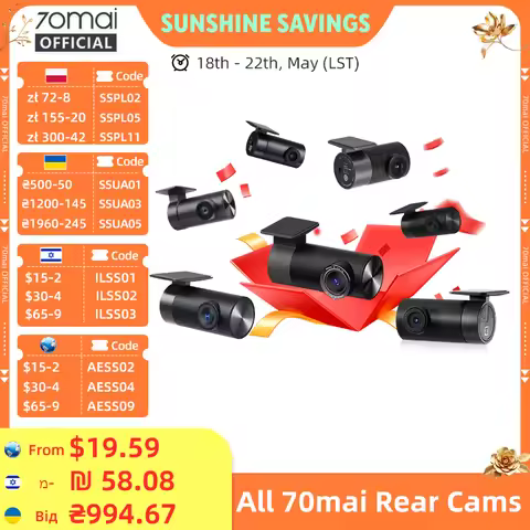 70mai Rear Cam RC06 RC11 RC12 RC14 RC22 Interior FC02 for 70mai 4K A810 A800SE 70mai A510 A200 A500S