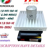 Perodua axia new VVTI 1.0 1kr-ve bezza 1.0 1kr-ve penapis udara enjin MSAF-BZ140 cabin filter engine