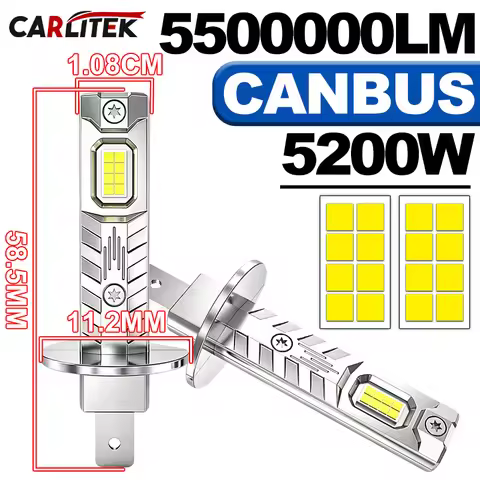 H1 H7 H4 LED Headlight 5500000LM 5200W 16PCS 7585 CSP High Low Beam Turbo Auto Light 1:1 Fanless Min
