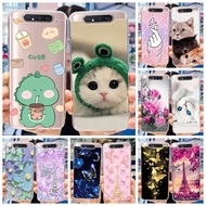 For Samsung Galaxy A80 A90 2019 Cute Cat Dinosaur Pattern Soft Silicone TPU Case Samsung A80 A90 4G 