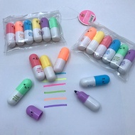 Highlighter Cute Pill Shape 6 Colors Mini Student Marker Pen Children Colorful Graffiti Color Pen z0