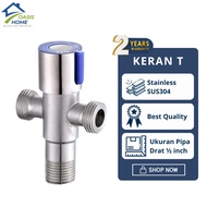 OASIS HOME - Double Branch T-Faucet Stop Valveangle | 2-Sided Branch Faucet