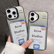 Acne Studios Fashion letter illustration phone case For iPhone 17 16 15 14 11 12 13 Pro Max 17promax