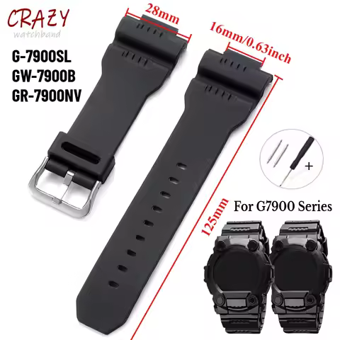 Silicone for G7900 Watch Band for Casio G-7900SL GW-7900B GR-7900NV Rubber Strap Replace Waterproof 
