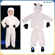 [LsxmzMY] Kids Hooded Tops White Sheep Costume Little Lamb Farm Animal Carnival Dress Up Clothes for