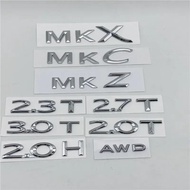 Fit for MKX MKZ MKC 2.0T 2.3T 2.7T 2.0H AWD Letters Rear Trunk Lid Emblem Tail 3D Logo Stickers Side
