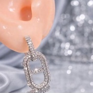 HRM Model Women's Earrings in Silver, Diamond, Zircon, Luxury, Rust-Resistant - Elegant, Premium Kor