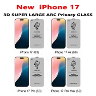 (10 in 1) Full Screen Curved privacy Glass Film 0.4MM For iPhone17/iPhone17Ari/iPhone17Pro/iPhone17P