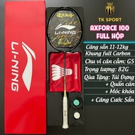 Lining Axforce 100 badminton racket Full box with pre-tensioned Carbon frame 11kg, comes with handle