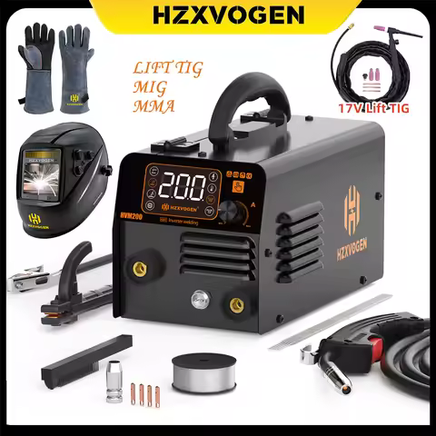 HZXVOGEN 3 in 1 Semi-Automatic Welding Machine MMA/MIG/Lift TIG Inverter Welder Synergy Tools Non Ga