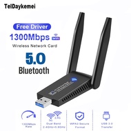 1300Mbps USB 3.0 WiFi Bluetooth 5.0 Adapter 2in1 Dongle Dual Band 2.4G&amp;5GHz WiFi 5 Network Wireless Wlan Receiver DRIVER FREE