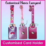 Customised Name Card Holder with Lanyard and Charms Birthday Goodie, Ezlink Access Card Kitty Melody