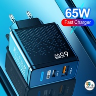 HS 65W EU / US / UK Plug Fast Charger 2 in 1 USB-C USB-A Quick Charging Adapter Dual Port PD Power D
