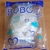 Balon PVC 18 inch transparant BOBO Biru Stretch 1 pack isi 50 lembar