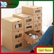 [48H Shipping] Shoe Box Kraft Paper Thickened Household Dormitory Transparent Paper Box Drawer Stora