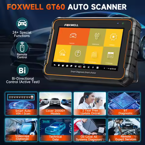 OBD2 Automotivo Scanner 24+ Reset ABS SAS TPMS Reset Foxwell GT60 ODB 2 OBD2 Scanner Bluetooth All S