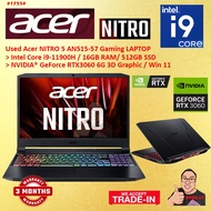 #1755 Used Acer Nitro 5 AN515-57 Gaming Laptop intel Core i9-11900H 16GB 512GB SSD QHD 165Hz Nvidia 