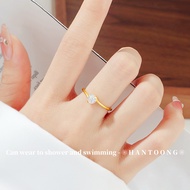 18K Gold Plated Stainless Steel Diamond Ring for Woman Emas 916 Original Accessories Women Jewellery