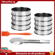 [In Stock]8PCS English Muffin Rings 8/10CM Stainless Steel Crumpet Tart Rings - Double Rolled Round 