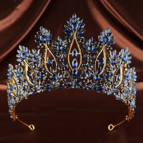 KMVEXO Baroque Crystal Wedding Large Crowns Queen Princess Bridal Tiaras Crown For Pageant Miss Univ