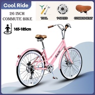 AENXRD 26 Inch upgrades increased rigidity adult bicycle 7-speed Classic Women Bicycle Adult Bicycle