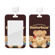 ButterBear ID Badge Holder with Lanyard, Hard Plastic Key Card Work Badge Sleeve for Office, School,