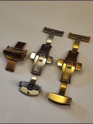 原價320 錶帶 22mm 蝴蝶扣 銀色玫瑰金色 Silver Rose Gold Tone 摺扣 Watch Strap Butterfly Clasp 送生耳彈簧棒 Folding Clasp合 