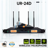 SHURE UR24D เทรนด์ใหม่ ไมโครโฟนลอยไมโครโฟนคู่ไมโครโฟนไร้สายรับระยะทางไกล ป้องกันการหอน ตัวข้าวสาล