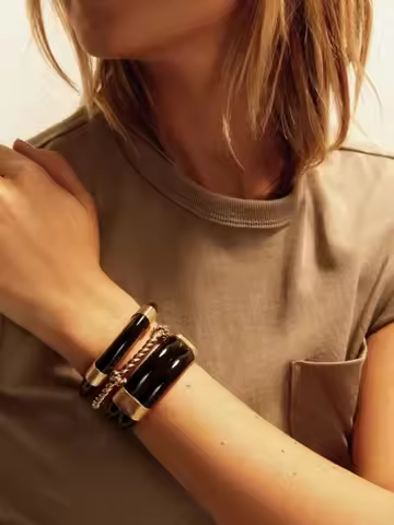 French Retro Design Color Contrast Enamel Stack Wear Open Bracelet Light Luxury Wide Suitable For Wo