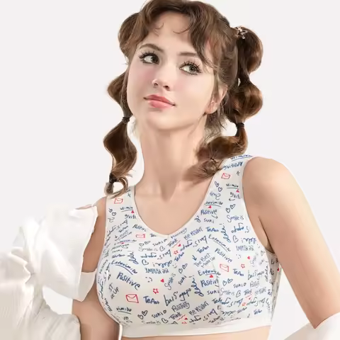 Large Size Sleep Underwear Women Anti Sagging Nighttime Sleep Bra Home Vest Style 70 75 80 85 90 95 