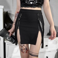 Jy22085 European And American Dark Wind Spring New Double Zipper Bag Hip Slit Gothic Design Tight Sk