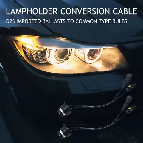 2Pcs D2S D4S HID Ballast AMP Wire Harness Adapter Holder Socket Plug Xenon Light Cable Connector Kit