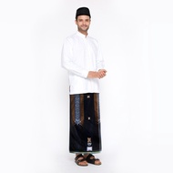 SARUNG BHS Classic Silver Motif Jacquard Gunung Eksklusif Hitam Gold