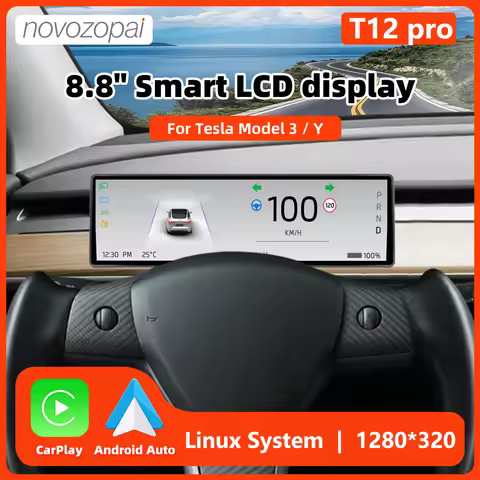 Novozopai T12 Pro 8.8 Inch Linux OS Automotive Dashboard Screen For Tesla Model Y/3/Y Highland Wirel